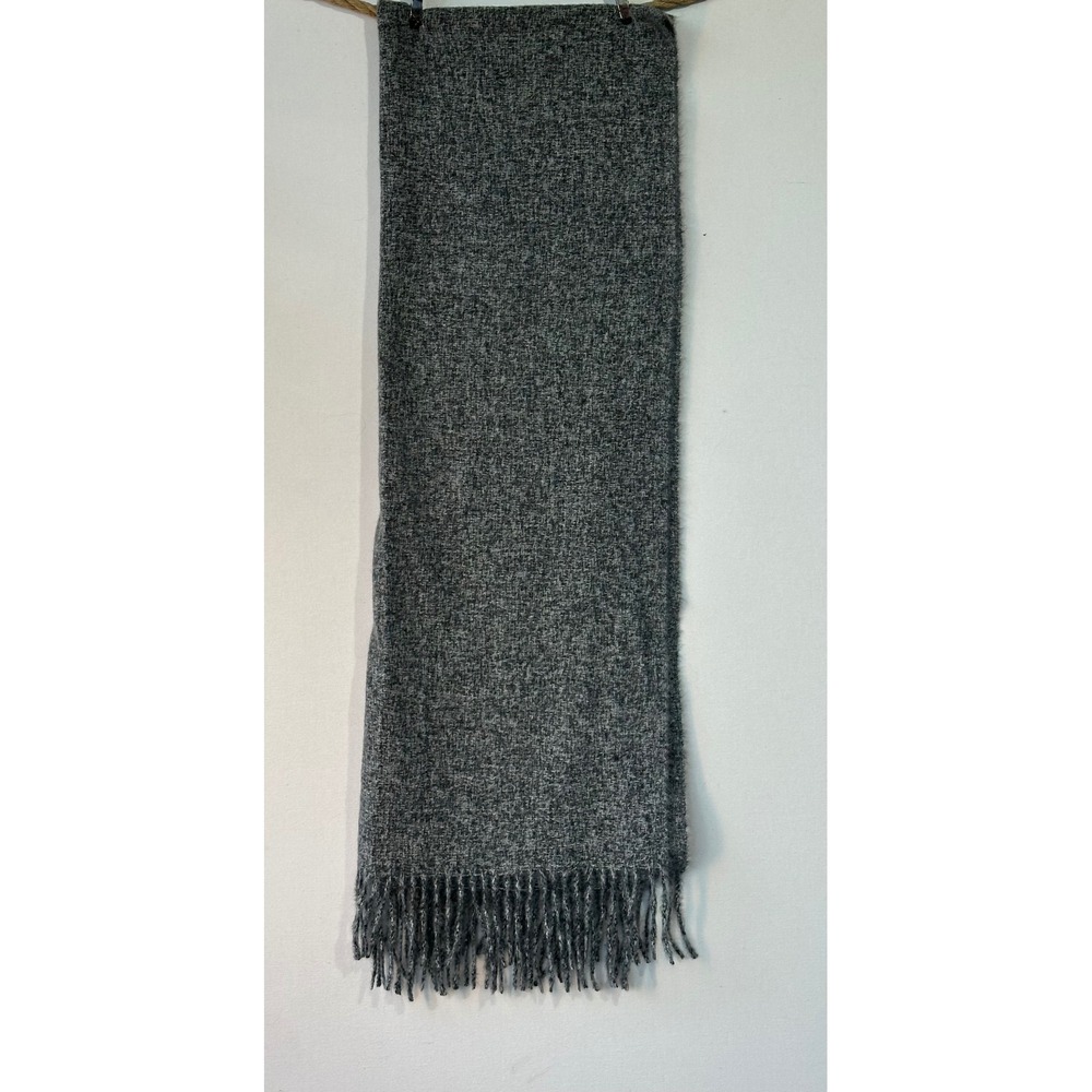 Lana Llama Scarf Alpaca Wool Blend Fringe Unisex OS Grey‎ Excellent
